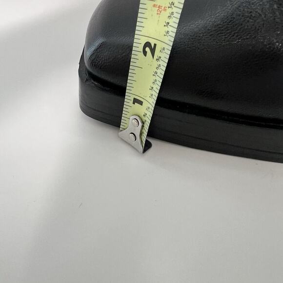 ASOS Leather Boots Womens 8 Mid Calf Chunky Square Toe Y2K Goth Gore NEW - Picture 7 of 13